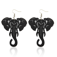 Load image into Gallery viewer, Wooden Elephant Earrings
