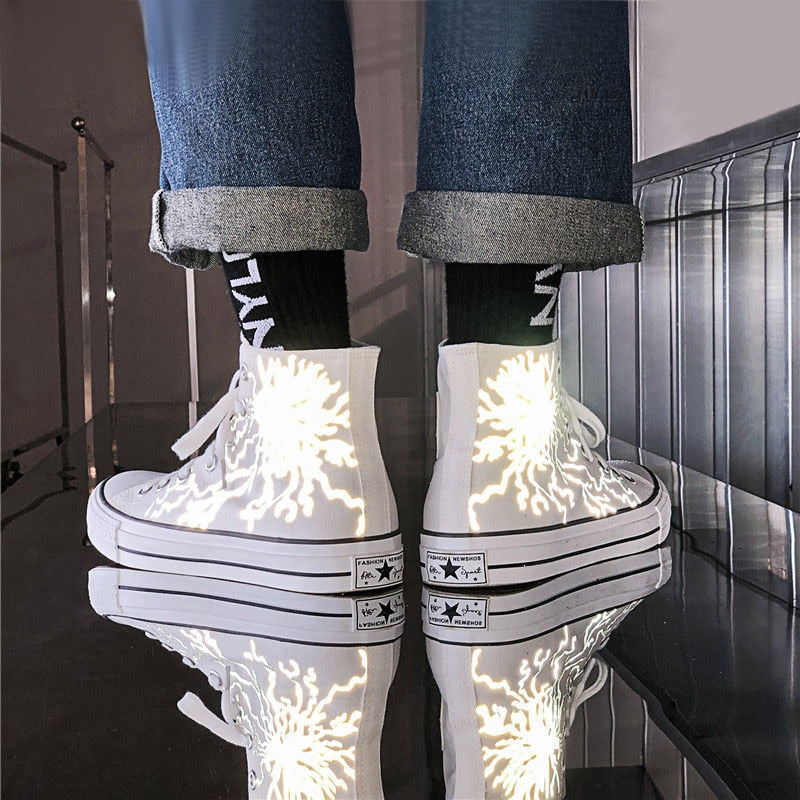21 LIGHTNING Reflective Canvas Sneakers
