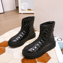 Load image into Gallery viewer, 21 SILVER PU Leather Zipper Snow Boots
