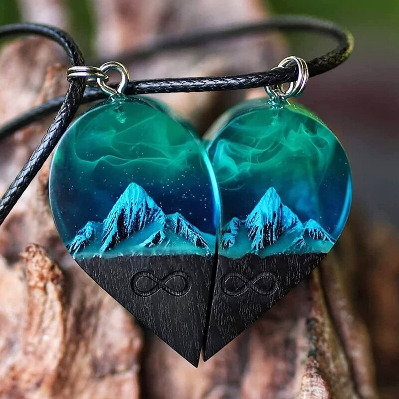 Mountain Heart Resin Necklace