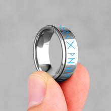 Load image into Gallery viewer, Luminous Viking Rune Spin Ring
