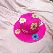 Load image into Gallery viewer, SUMMER FLOWERS Handmade Crochet Bucket Hat

