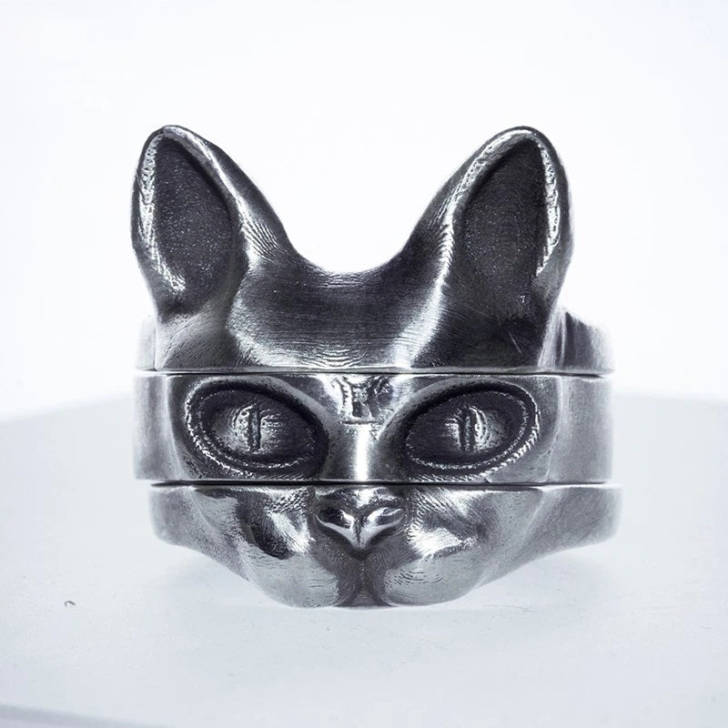 3PCS Sphynx Cat Ring Set